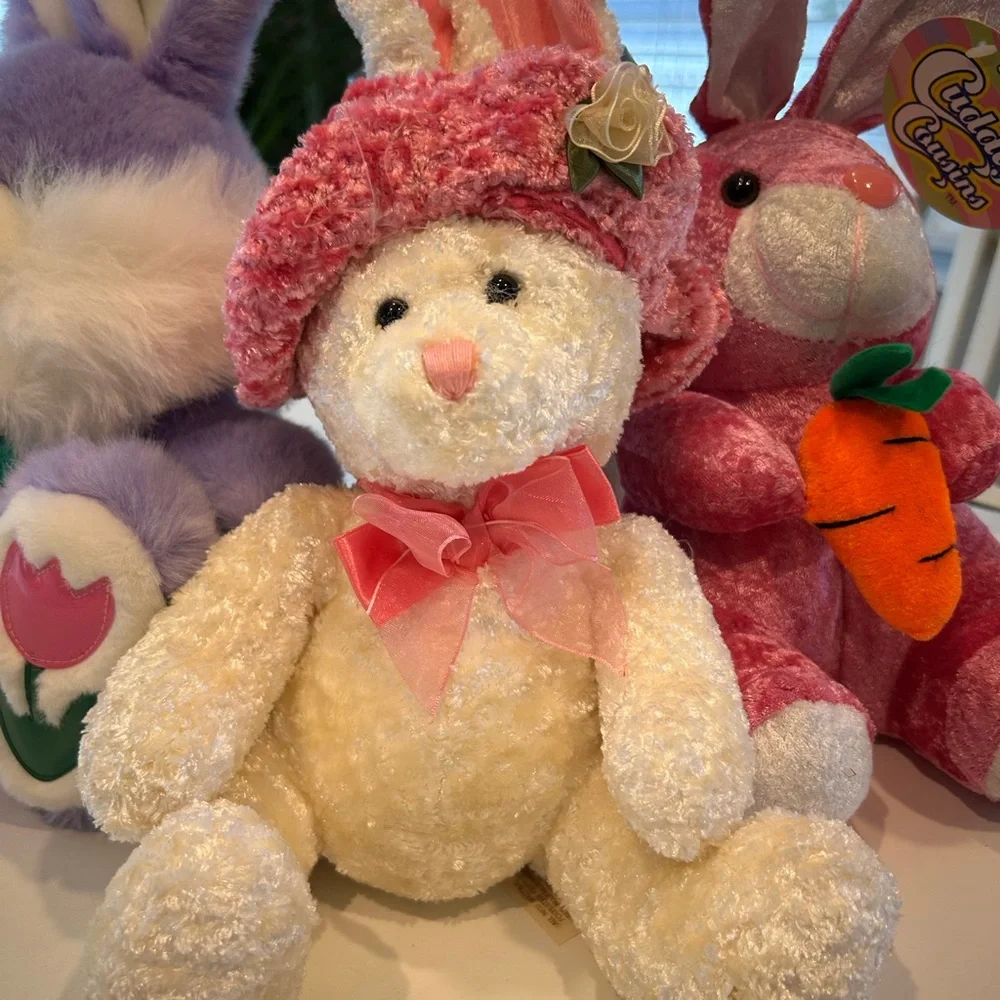 ADORABLE PLUSH BUNNY TRIO - TWO NEW WITH TAGS